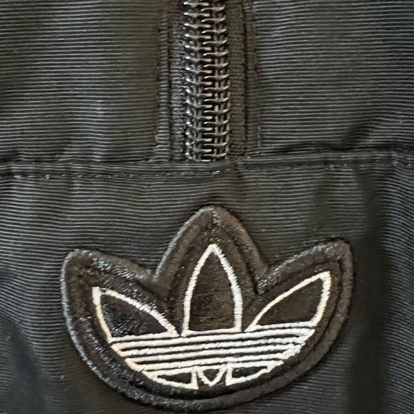 Adidas Fleece Lined Arm Trefoil Print Overhead Jacket In Black Size M - Picture 9 of 15